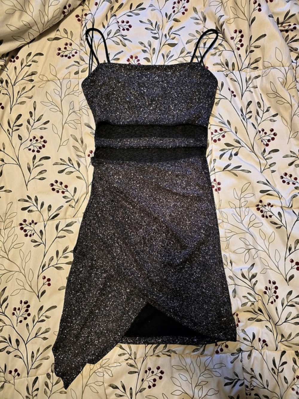 Windsor Glow In Glitter Dress Black Mini Dress